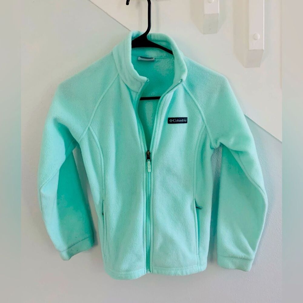Columbia Full Zip  Fleece Jacket Girls  Size M 10-12 Mint Green